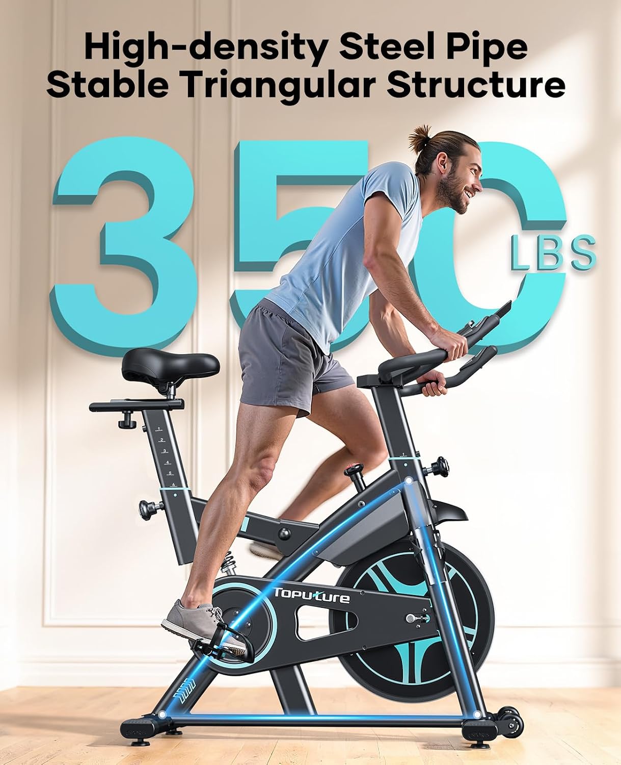 【2026 Upd】Toputure Exercise Bike with APP, Hand Pulse (TEB2) thumbnail 9