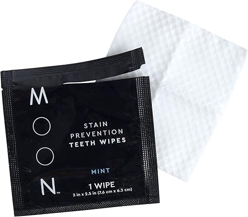 MOON Toallitas quitamanchas de dientes, combate las manchas superficiales del café, vino y refrescos, toallitas de dientes de un solo uso para