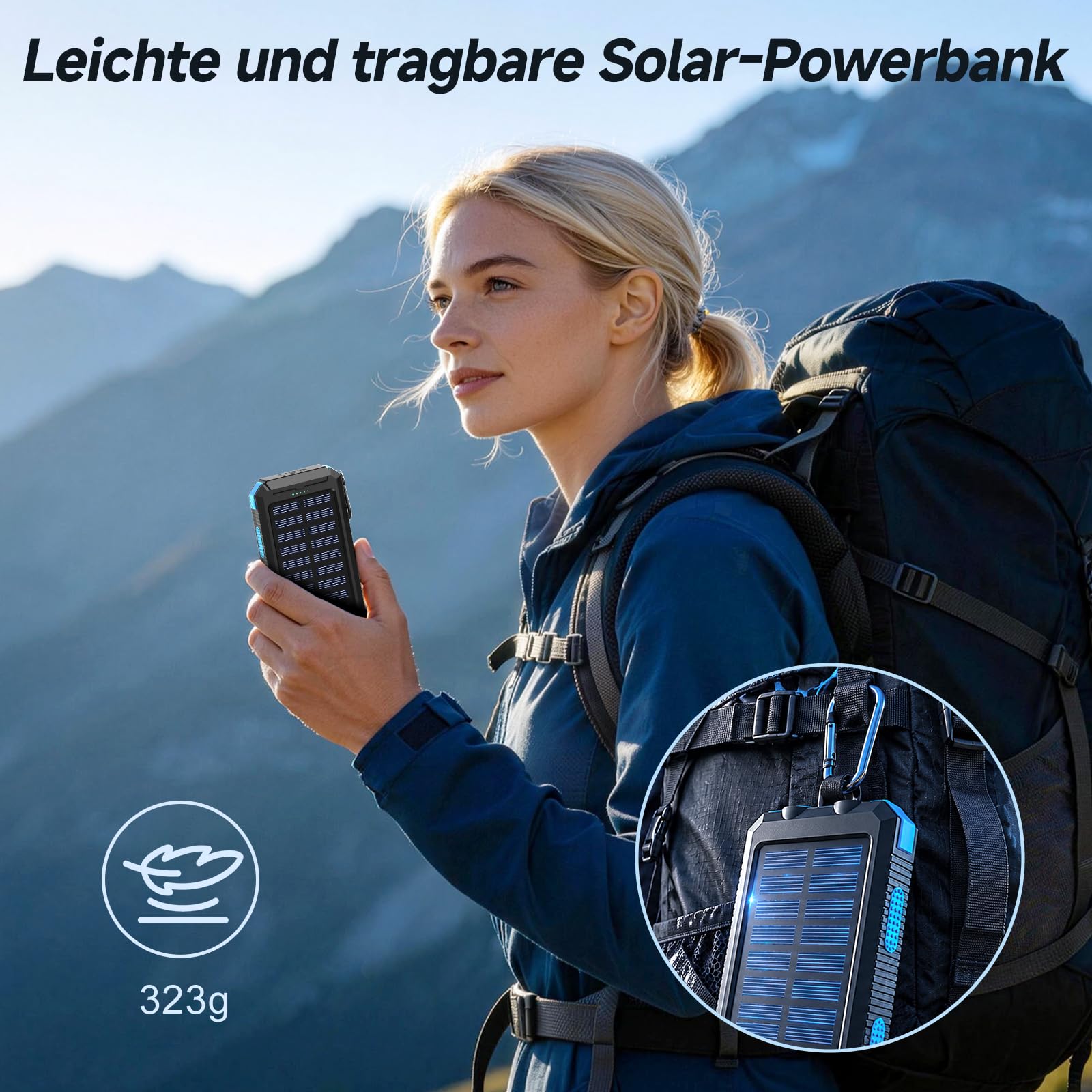 Chargeur solaire 26800 mAh pour extérieur et camping 72