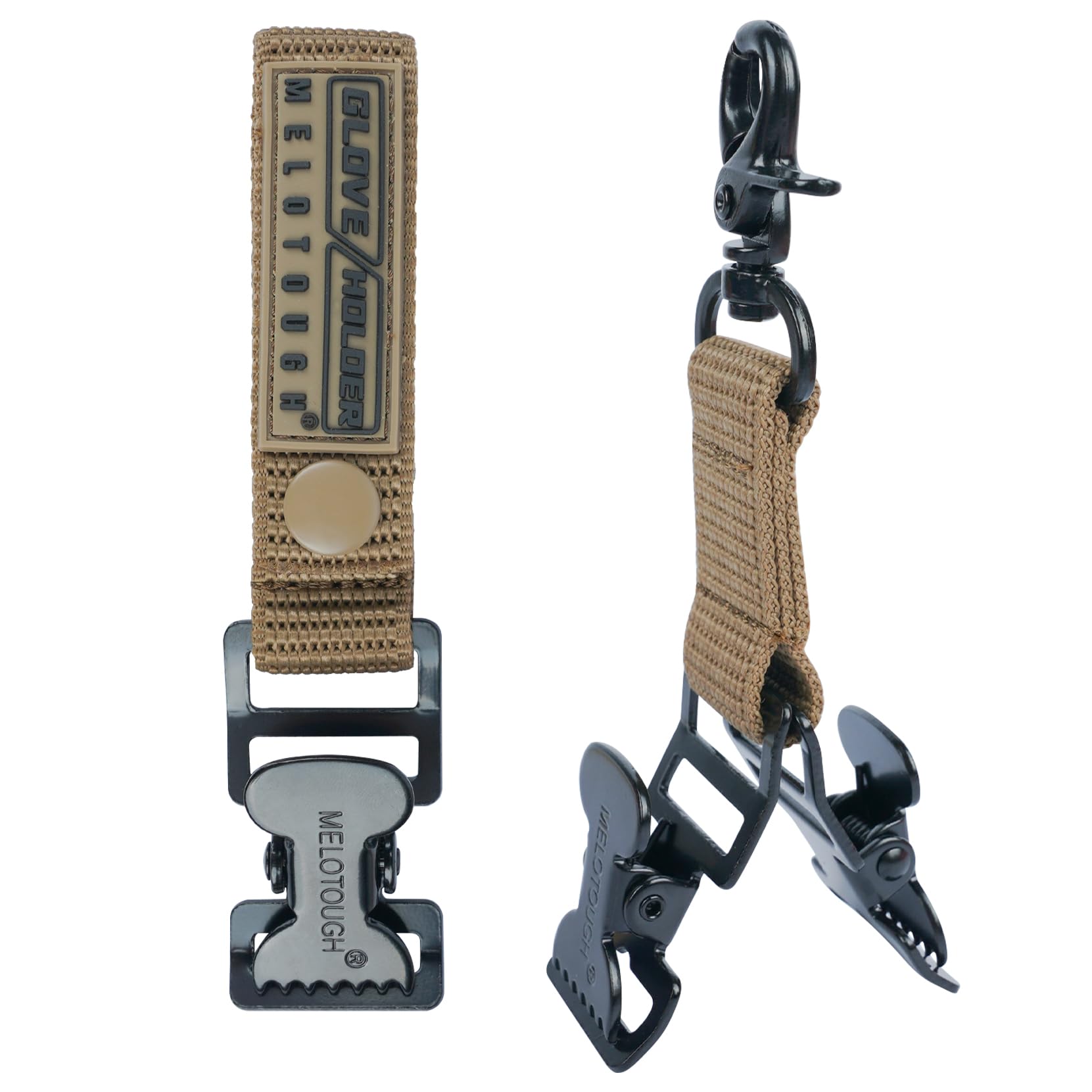 MELOTOUGH Firefighter Glove Strap | Work Glove Holder Clip with Glove Leash Swivel Snap Hook,Alligator Clip