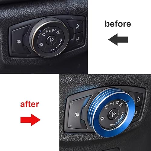 Miniatura 10 de Xotic Tech - Cubierta de botón para interruptor de luz antiniebla, aluminio rojo, compatible con Ford Mustang 2015-2023, F-150 2015-2020