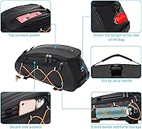 Vista 6 de MOSISO Bolsa para Portabicicletas con 2 Alforjas Extraíbles, Bolsa de Mano Refrigeradora Impermeable para Maletero de Bicicleta con Almacenamiento