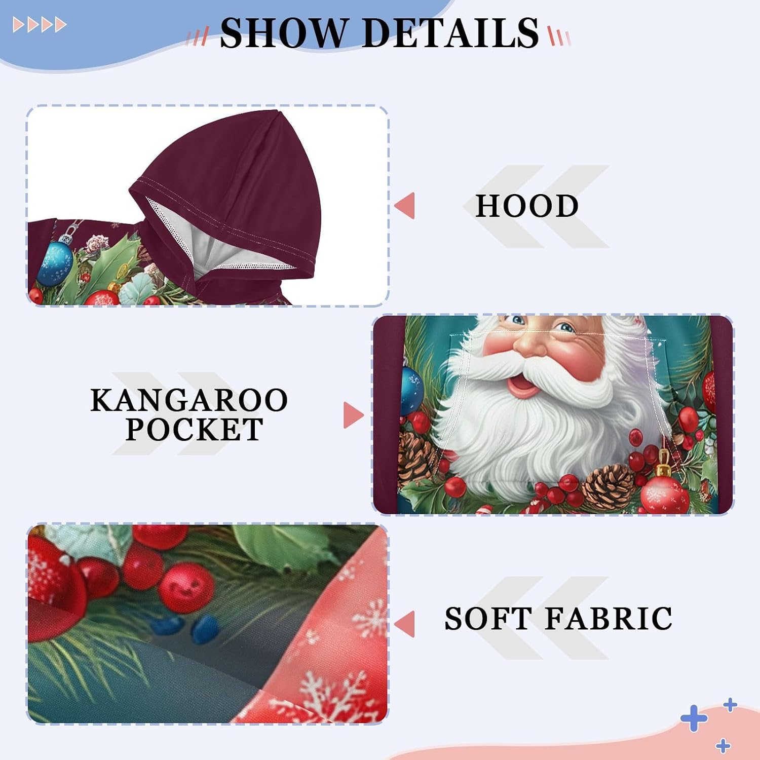 Sloth Face Funny christmas Santa Claus Toddler Girls Pullover Hoodie Sweatshirt 4-14Y a2306015