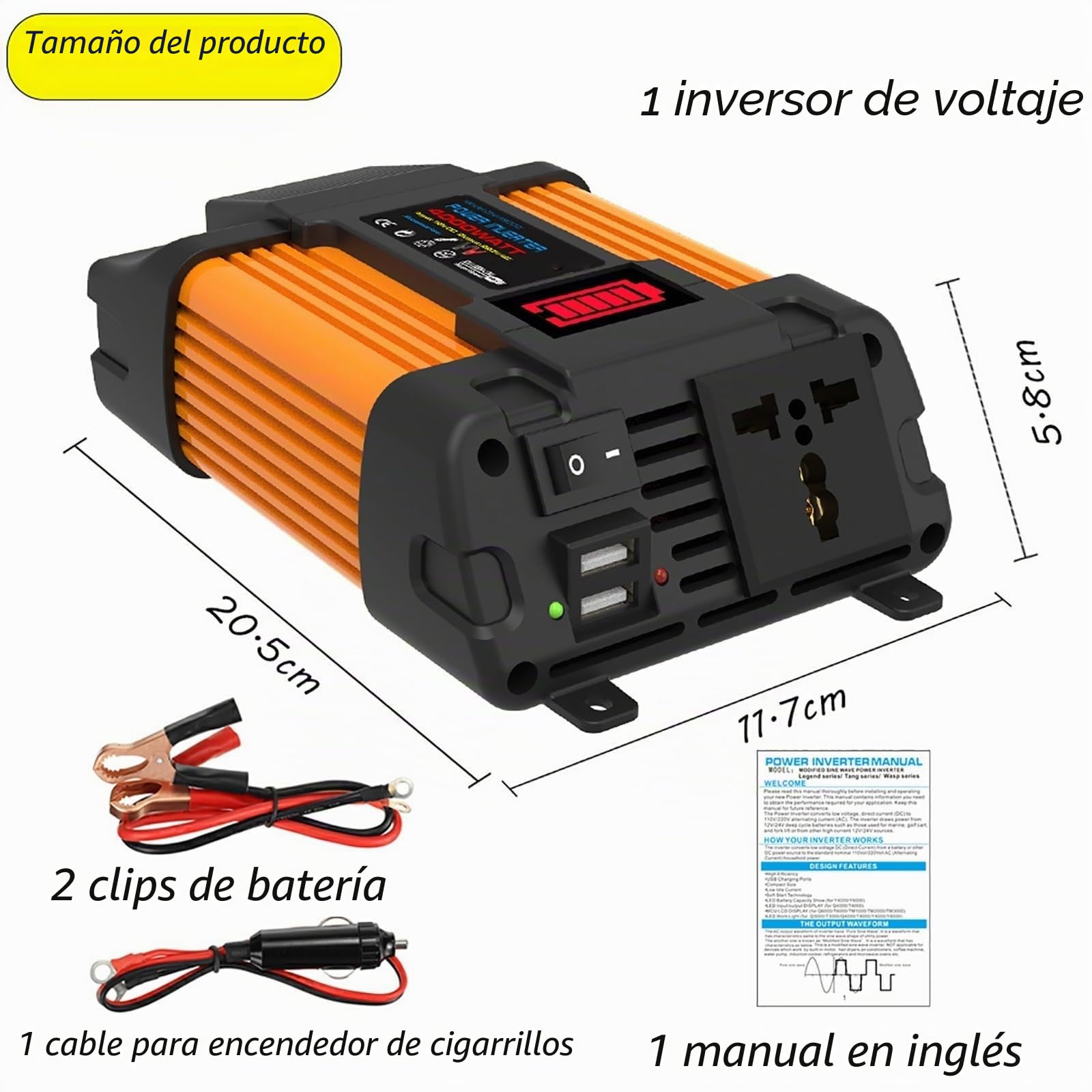 Kit Solar Completo 4000W 6000W con Inversor De Onda Pura, Controlador 50A Y Panel Solar De 100W – Sistema Solar 12V para Casa, Camping, Autocaravana, Emergencia(4000W,12V-220V)
