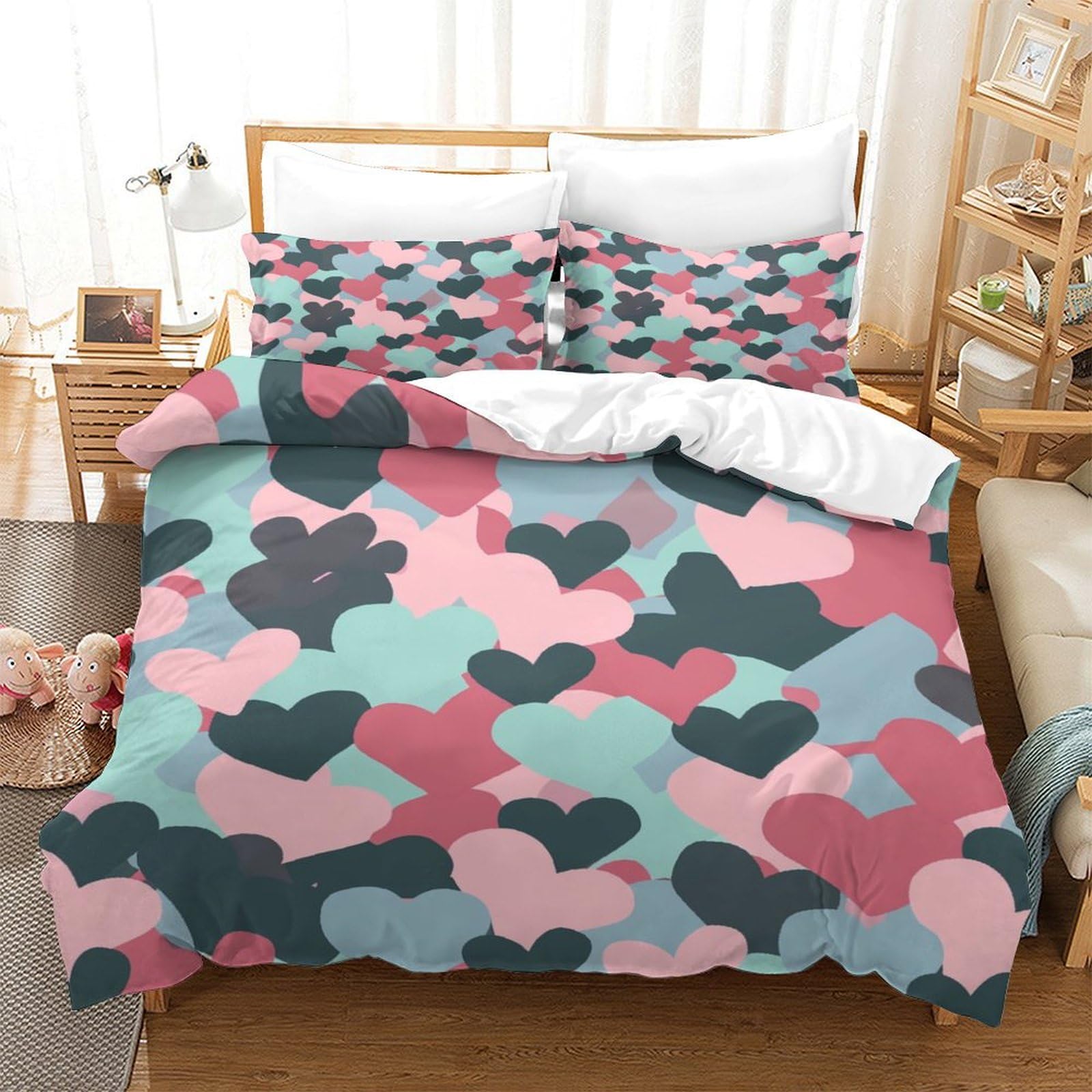 Housse de couette 3D hypoallergénique avec fermeture éclair pour lit d'enfant