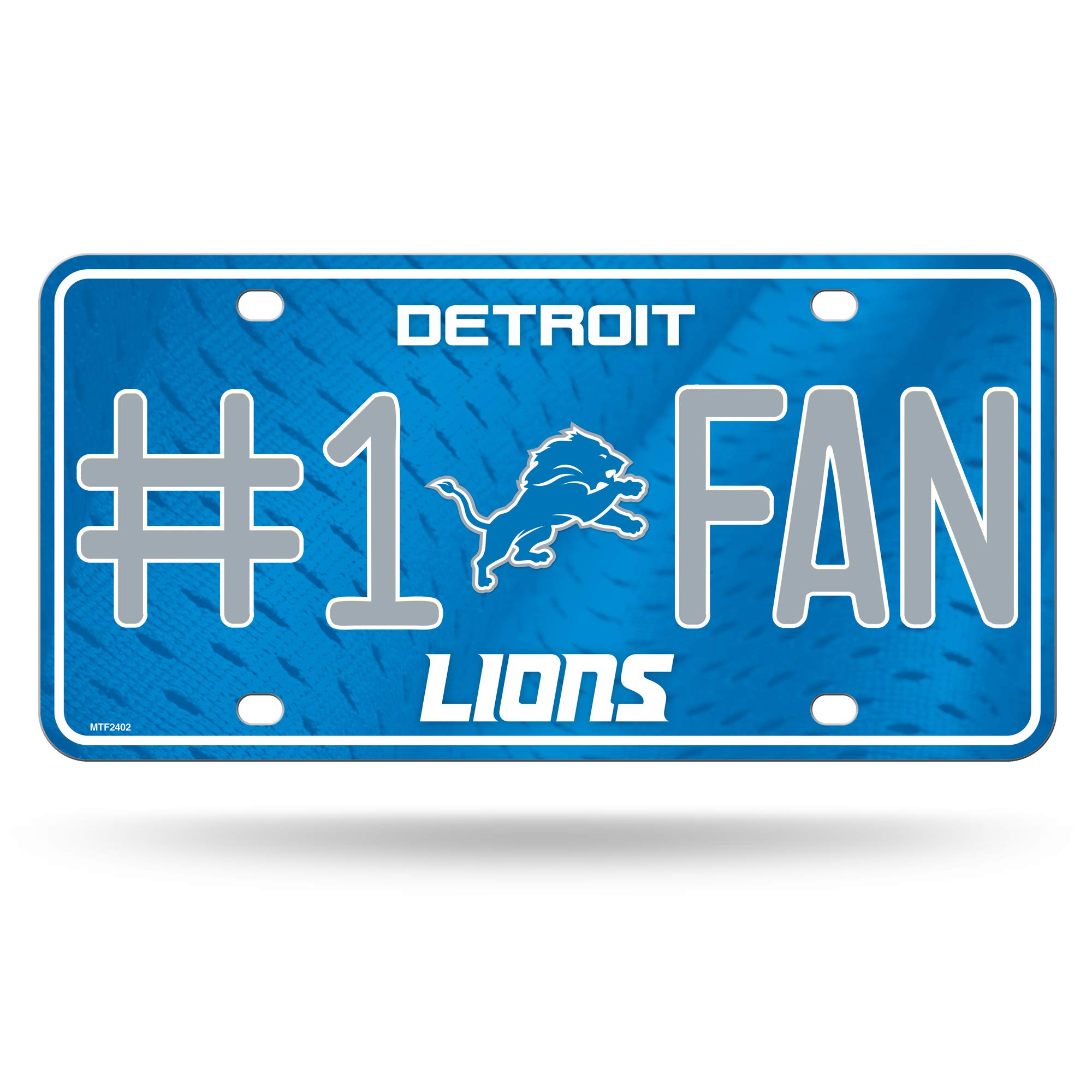 Rico NFL Detroit Lions #1 Fan Metal License Plate Tag