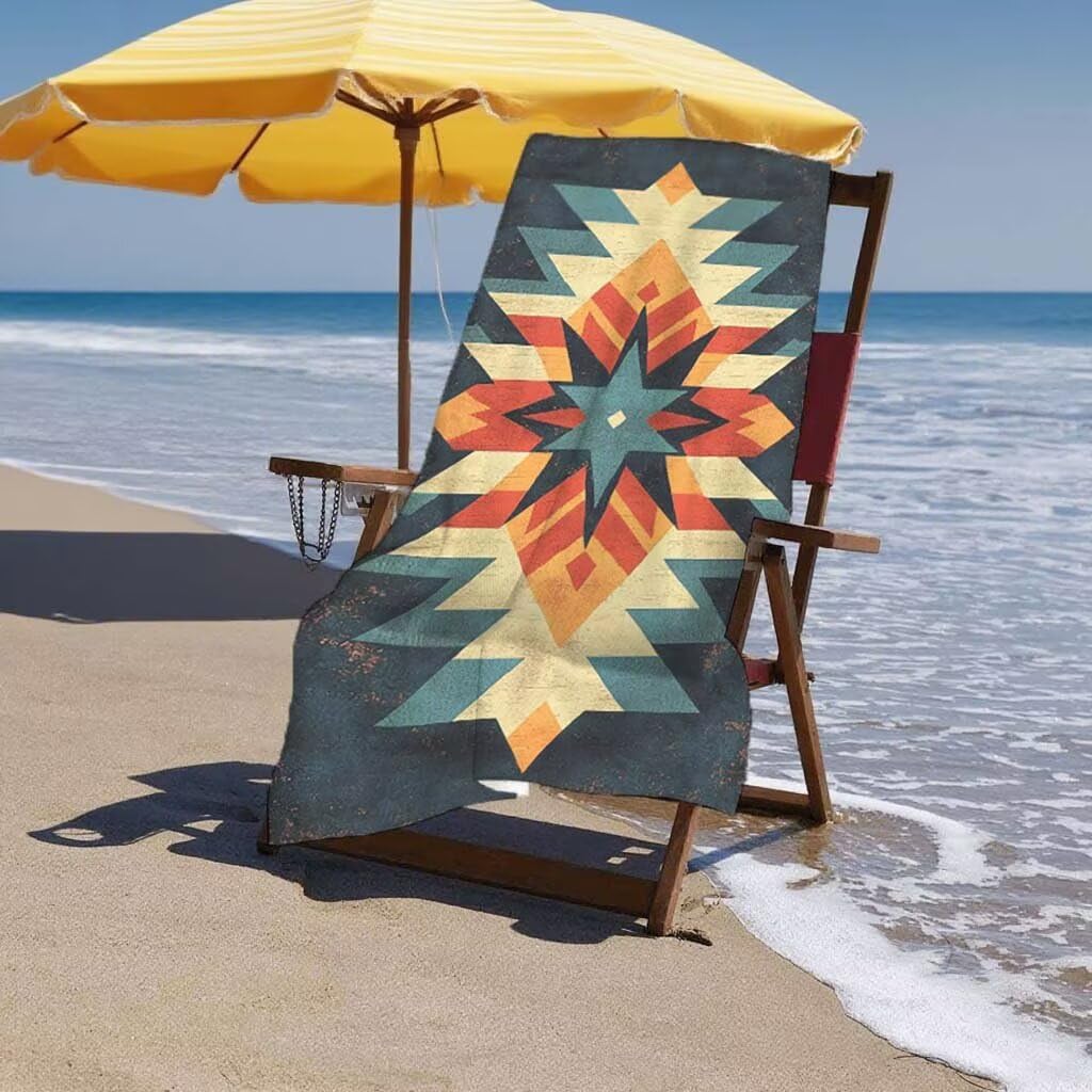 Telo Mare XXL 100x200cm/35x70cm, 2 Set Telo Mare Microfibra Marocco Asciugamano Palestra Uomo, Antisabbia, Leggero, Asciugatura Rapida, Teli da Spiaggia Grandi Accessori per Camping Natation Yoga B-96