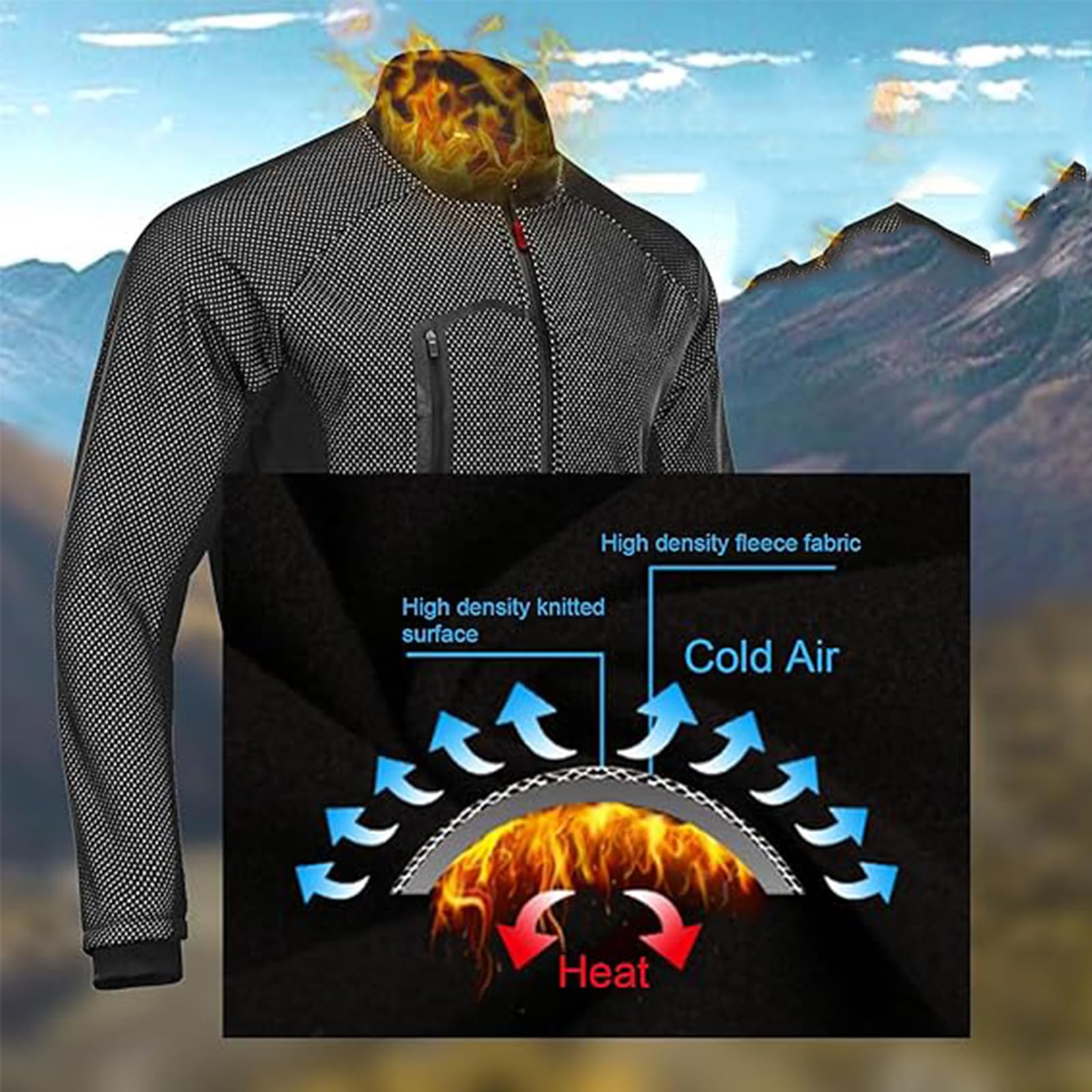 Chaqueta de Ciclismo de Invierno para Hombre Abrigo Softshell Térmico Transpirable Impermeable con Bolsillos para Escalada y Senderismo,Green-3XL