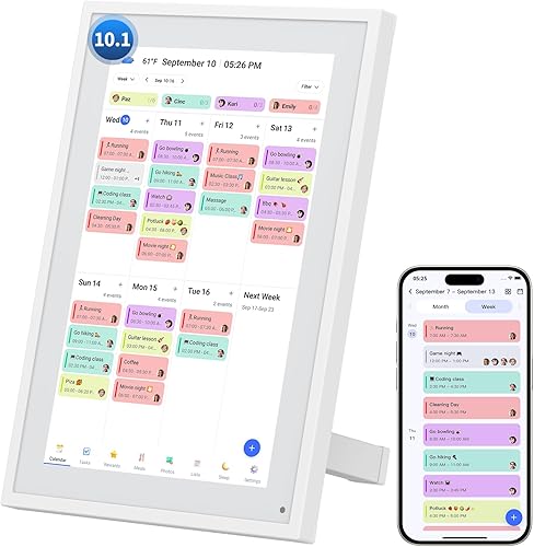Calendario digital de 10.1 pulgadas, marco digital combinado con pantalla táctil inteligente, planificador electrónico de pared, organizador disponible en Yaxa Colombia