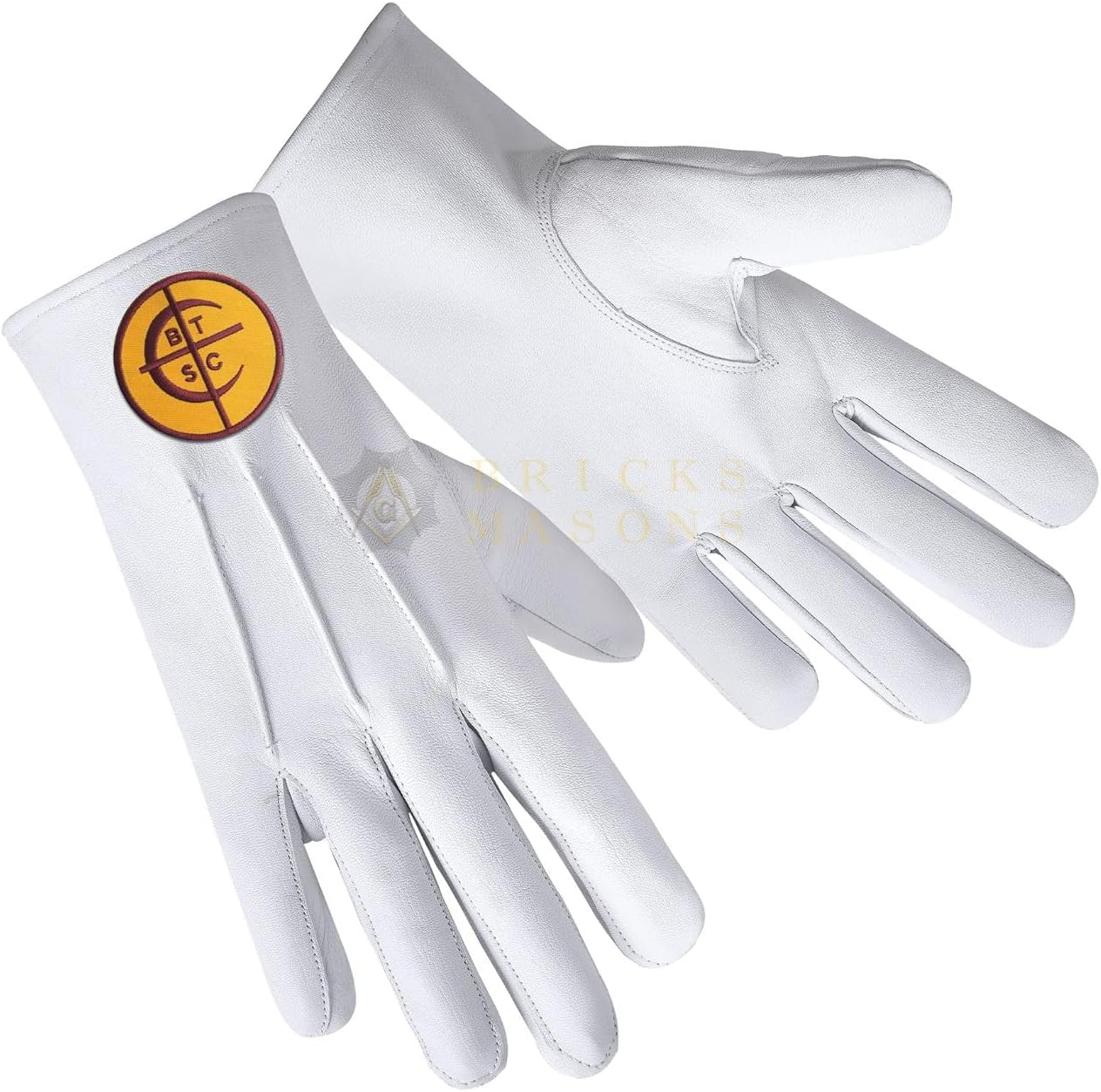 Bricks Masons Council Of Crusaders PHA Glove - Leather Machine Embroidery