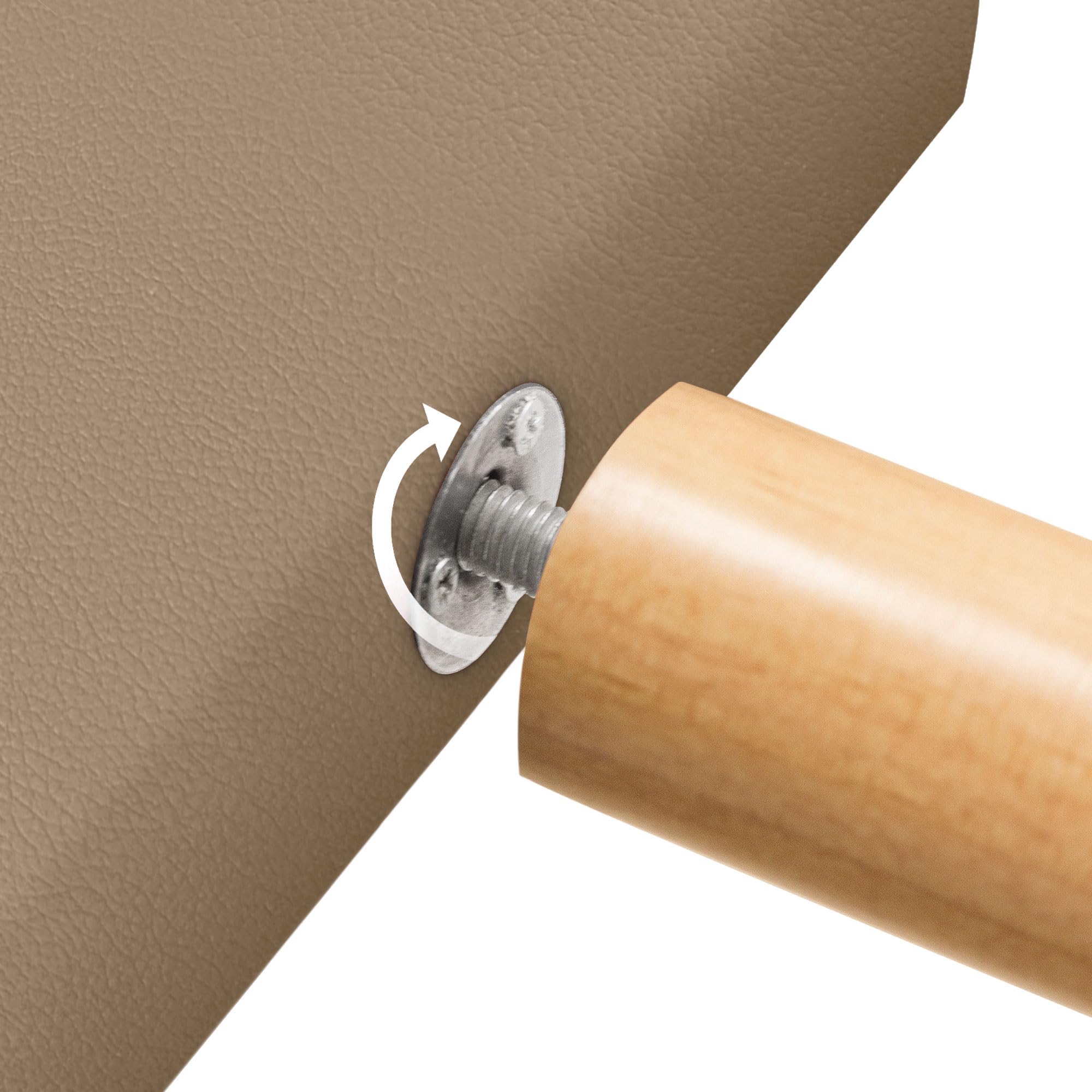 DHOME Cabecero de Polipiel o Tela AQUALINE Liso con Patas cabeceros Cabezal tapizado Cama Lujo (110x105cm con Patas (Camas 70/80/90), Polipiel Marrón Claro)