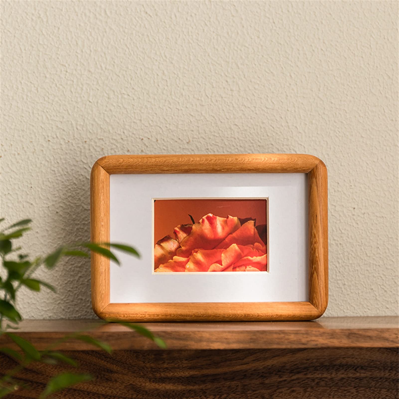 Cadre photo en plexiglas et bois de teck massif 7.5x10cm pour portrait élégant
