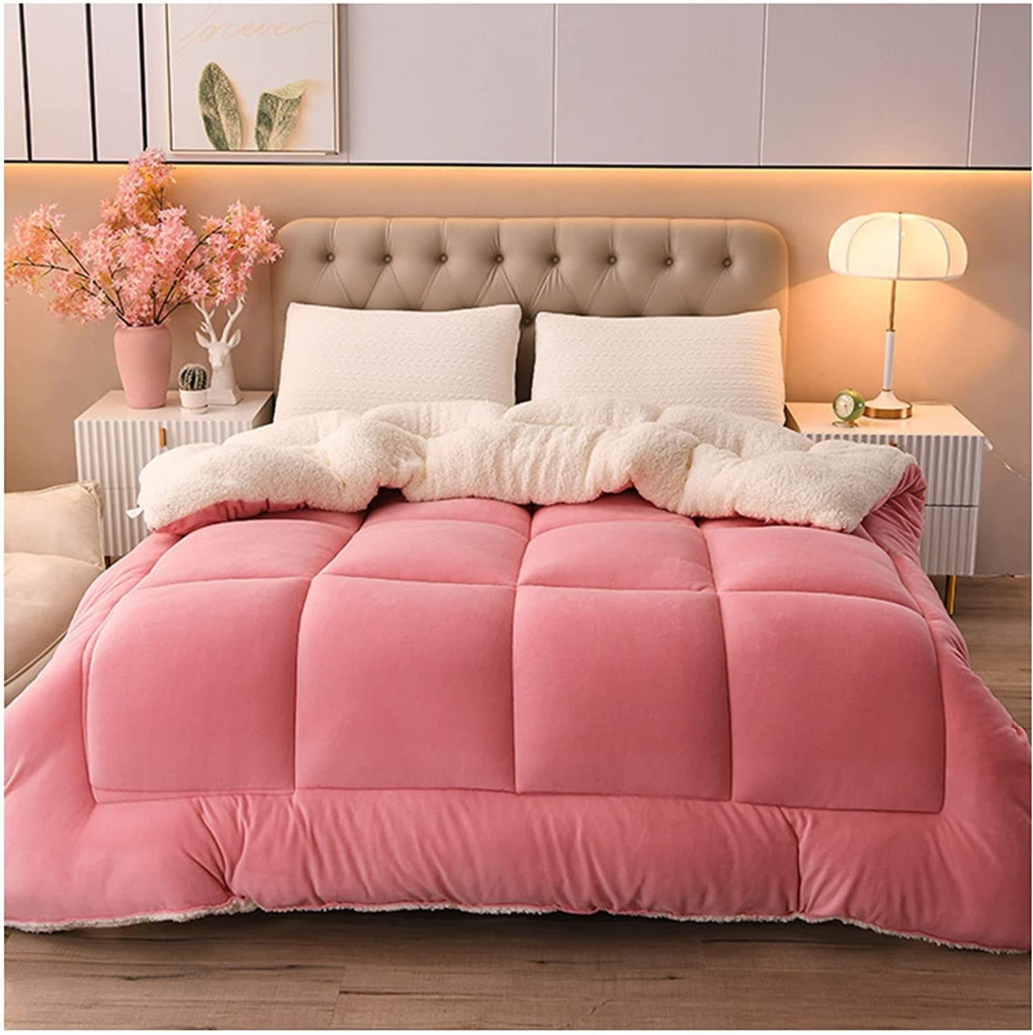 Thicken Comforter Winter Lamb Cashmere Blanket Soft Warm Bed Quilt Bedding for Home Bedroom Queen Quilt(Colour8,150x200cm(3.5KG))