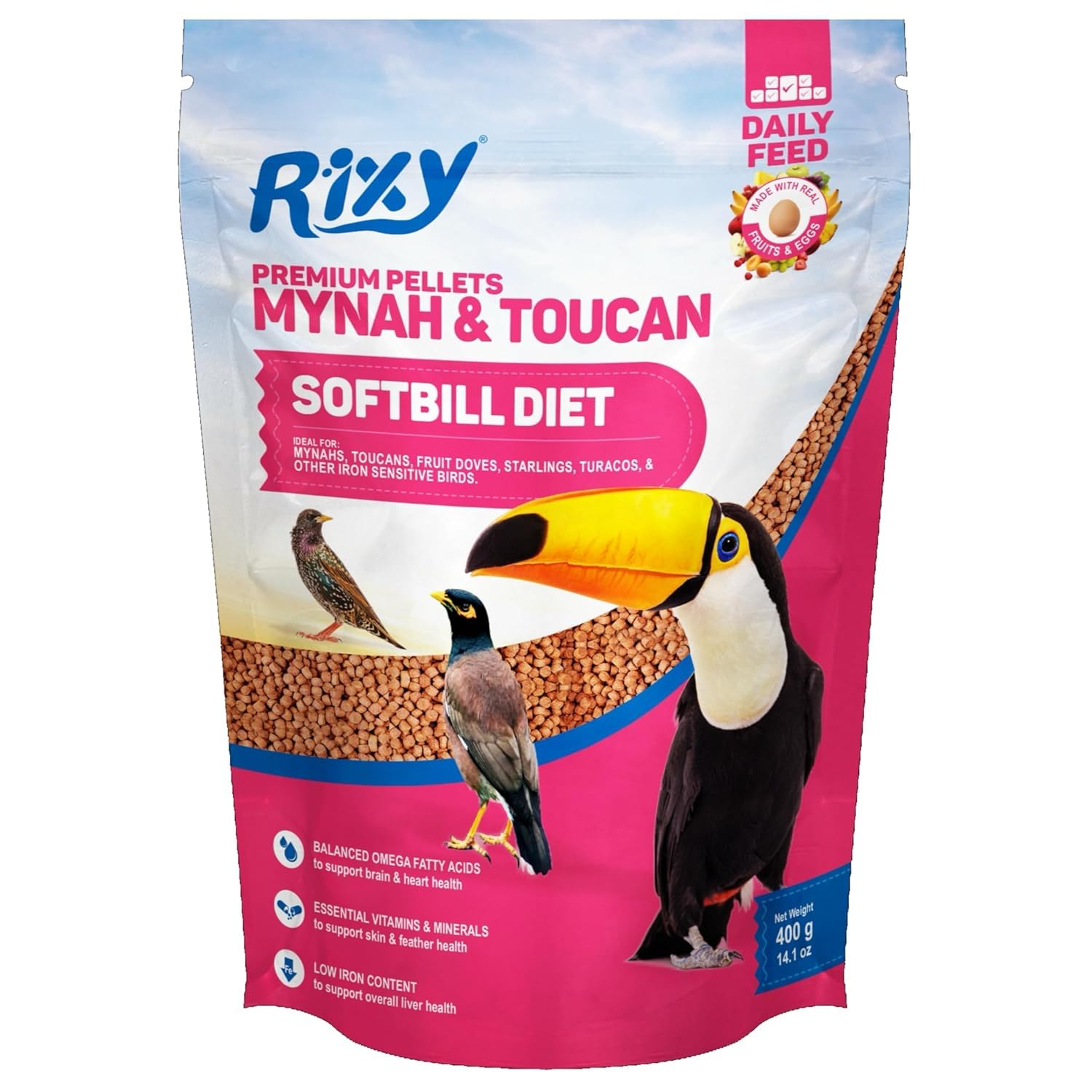 Premium Mynah Bird Food | Softbill Bird Food for Hill Mynah & Talking Birds | Nutritious Exotic Bird Feed | Balanced Diet for Mynah, Starling & Softbill Birds | Healthy Bird Pellets-image-5