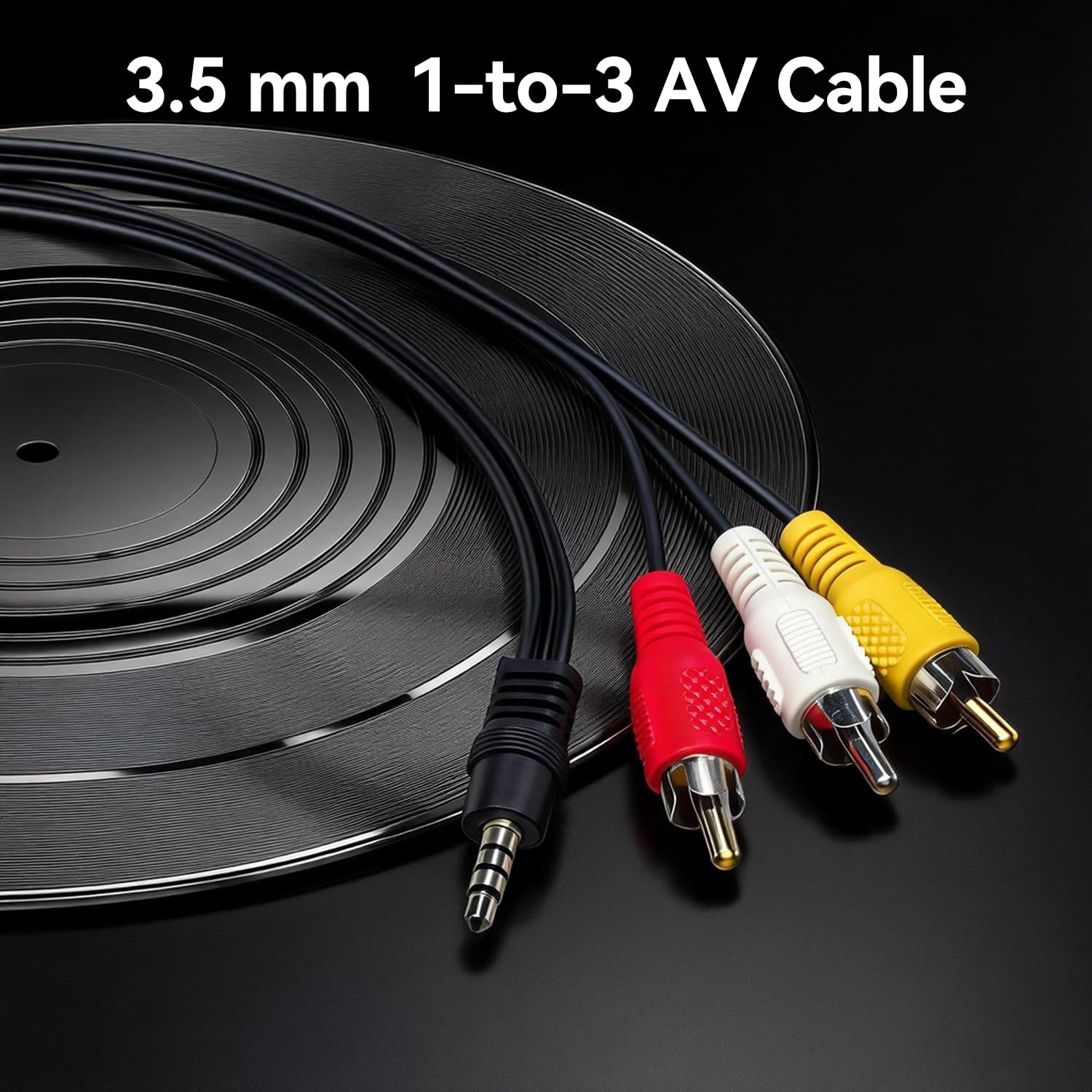 Cable de audio y vídeo RCA para videocámara, 3.3 pies, 3.5 mm, TRRS a RCA AV Cable de salida para Handycam, MPS, tabletas, cine en casa, reproductor de DVD, altavoces, TV