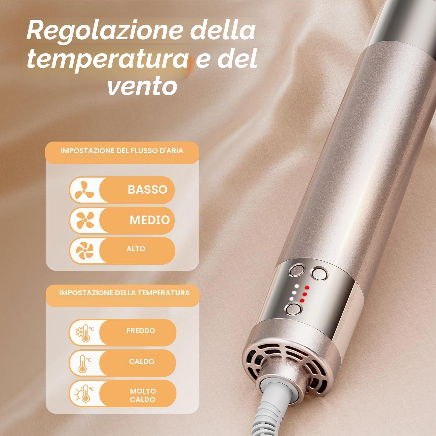[500 Milioni Ione]HOJOCOJO Spazzola Asciugacapelli & Air Styler 6 in 1, 140000 GIRI/MIN, Asciugacapelli Spazzola Ad Aria Calda per Capelli Arricciacapelli Ad Aria Spazzola Volumizzante