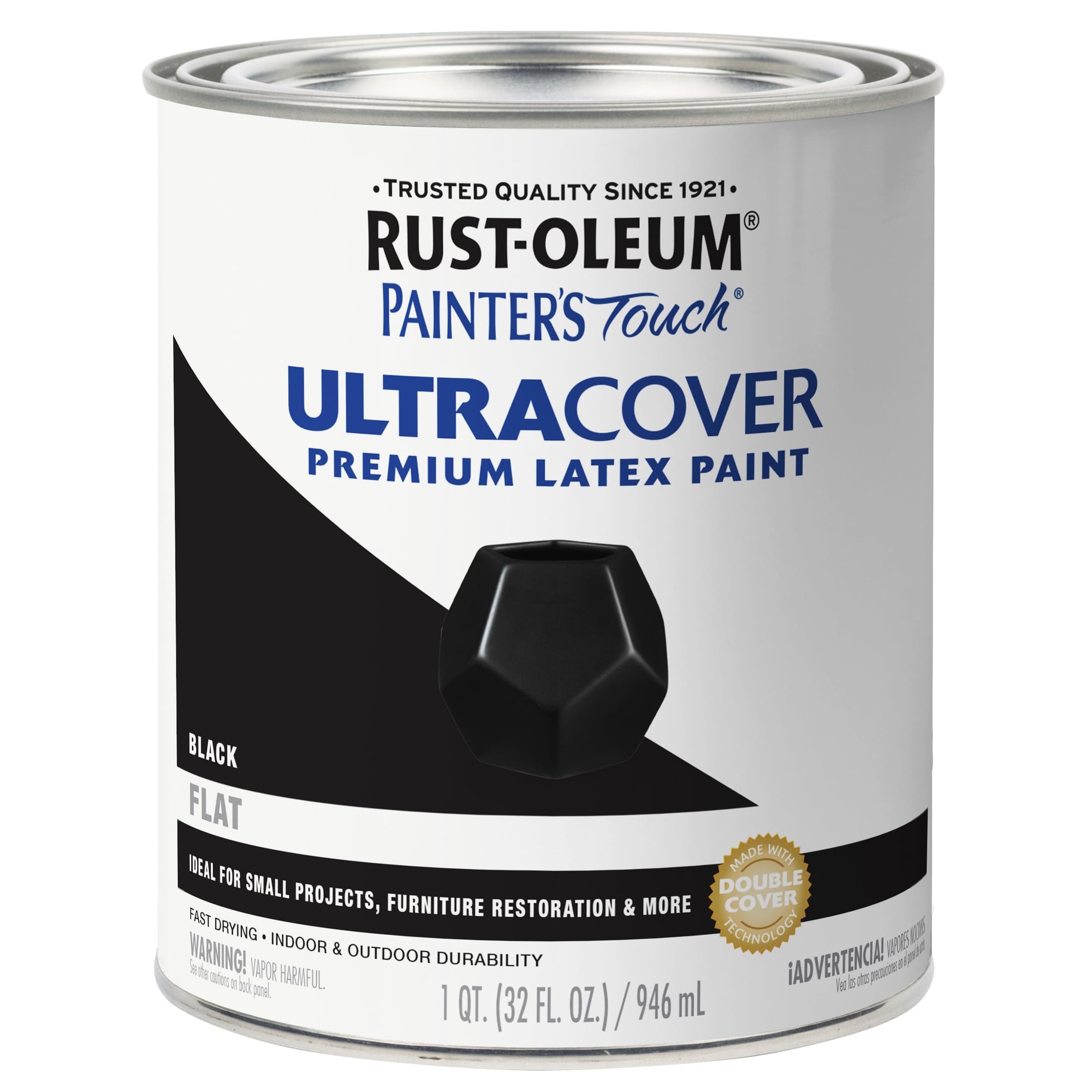 Rustoleum 1 Quart Flat Black Painters Touch Multi-Purpose Paint 1976-502