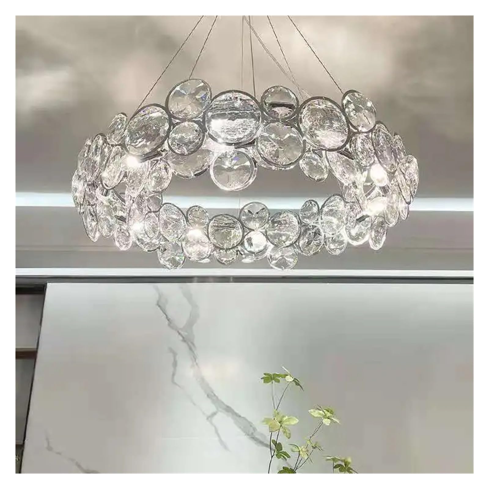 High-end Round Crystal Ceiling Chandelier LED Bubble Chandelier Living Room Dining Room Bedroom Chandelier Color Decoration,Chandeliers, xxio-0