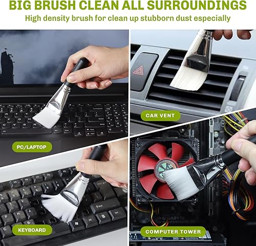 Miniatura 4 de Plumero de aire comprimido y mini limpiador de teclado, limpiador de aire inalámbrico, lata de aire enlatado, pulverizador de polvo eléctrico, kit