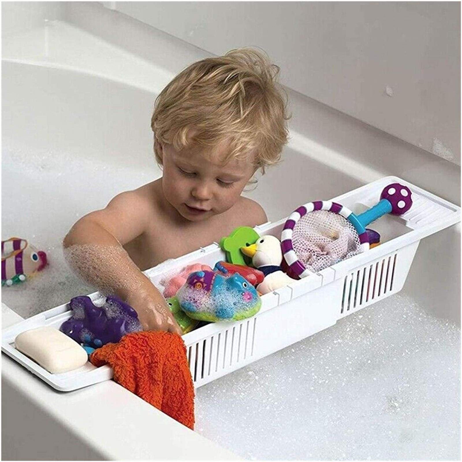 SUPOO Badespielzeug-Organizer – Transparenter Wandhalter Für Badewanne, Großes Fassungsvermögen, Ohne Bohren, Mit Drainagelöchern