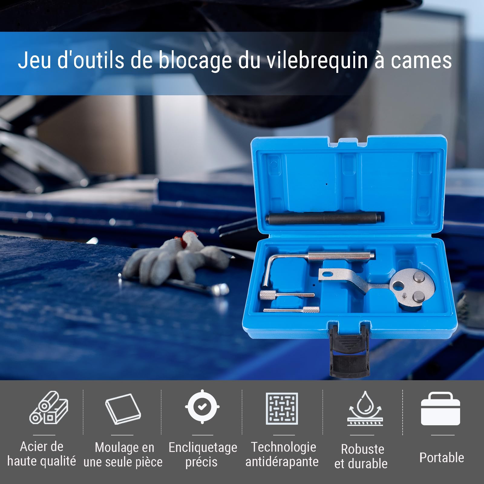 Kit Calage Courroie Distribution, Outil Blocage Arbre à Cames pour Moteur Diesel Compatible avec L'Alignement de ChaîNe Ford Transit 2.2 Tdci 2006-2014