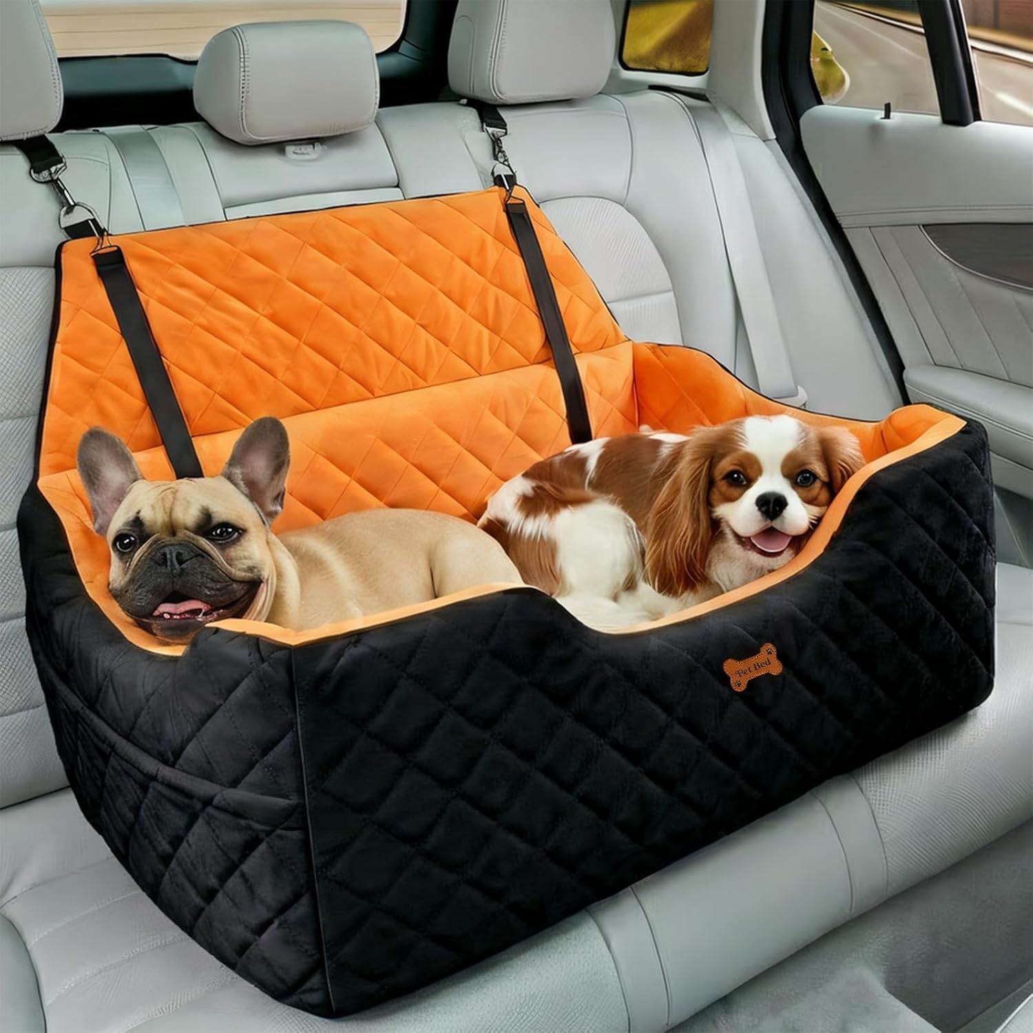 Dog Car Seat for Large Medium Dogs up to 55 lbs, Black