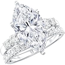 4 Ct IGI Certified Marquise Lab Grown Diamond Bridal Ring Set