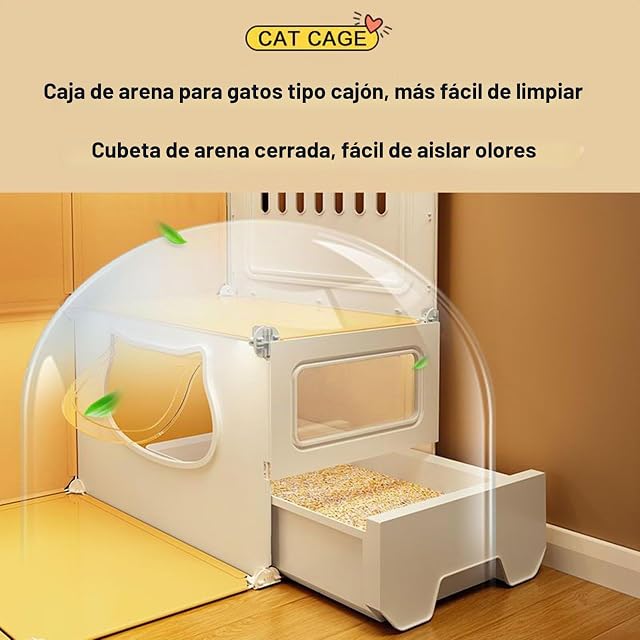 Foto 5 de 6 de FENGFAUU Jaulas For Gatos De Interior con Caja De Arena, Jaulas For Gatos De Bricolaje