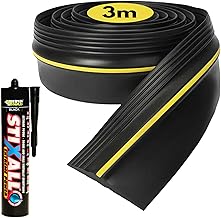  Universal Fit Garage Door Seal   Piece - with Extra Strong Adhesive - Premium Quality Rubber Garage Draught Excluder, Weatherproof Storage Door Threshold Sealing Kit