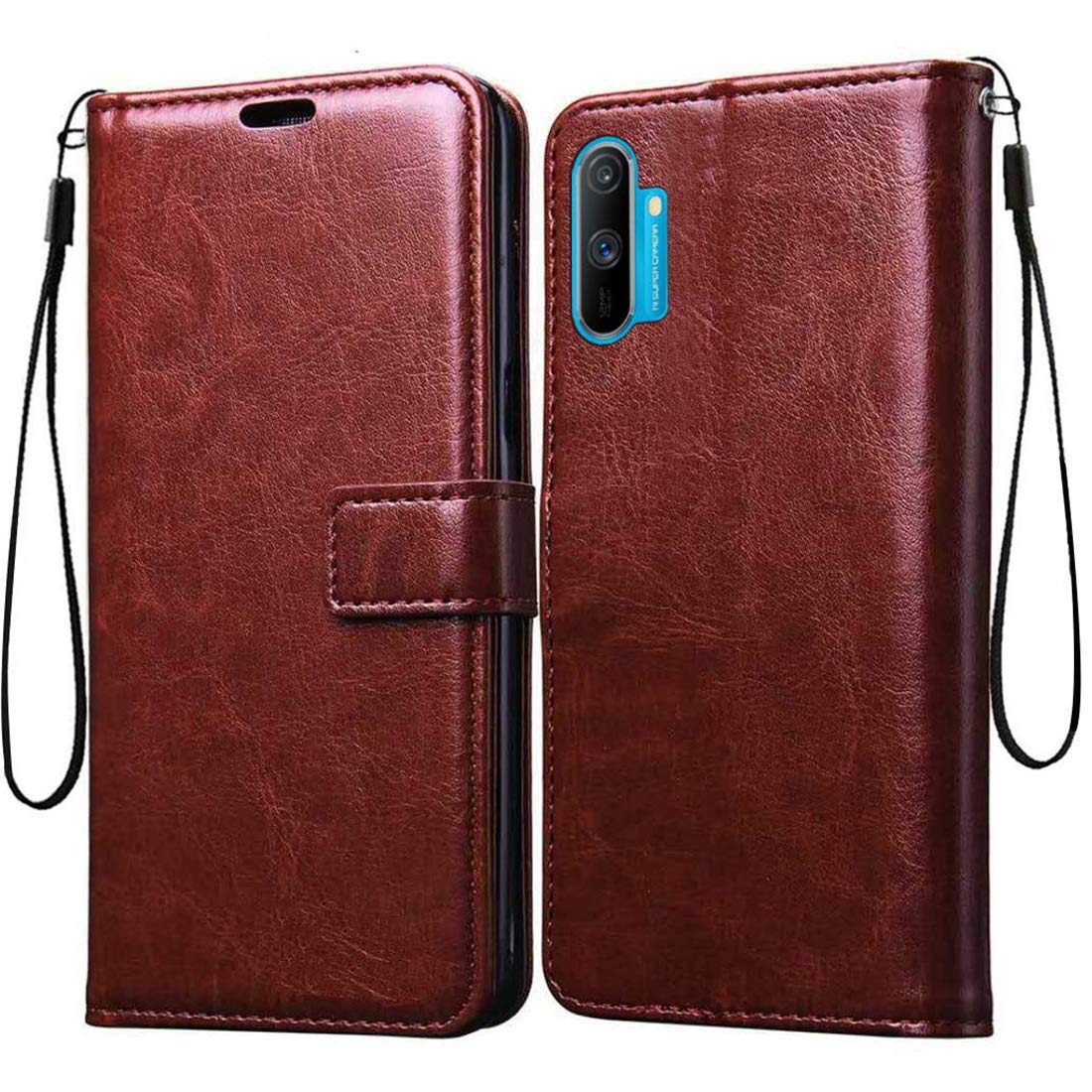 Amazon Brand - Solimo Flip Leather Mobile Cover (Soft & Flexible Back case) for Realme C3 / Narzo 20A (Brown) (B0853WT2ZT) Amazon Price History, Amazon Price Tracker