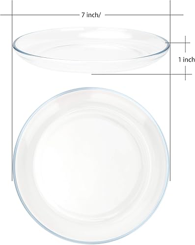 Vista 4 de FOYO Platos de postre, juegos clásicos de vajilla de vidrio templado, 7 pulgadas, juego de 3