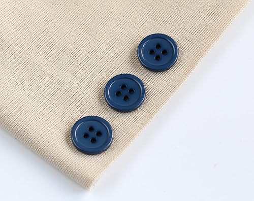 Miniatura 4 de GANSSIA 160 botones de costura de 58 pulgadas (0.591 in) para prendas de vestir con parte trasera plana, botones azul oscuro, manualidades,