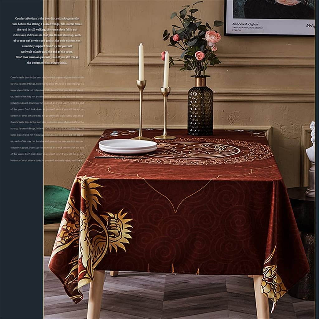 Rectangular Table Cloth for Chinese Classical Table Cloth Festival Holiday Retro Chinese Tea Table Cover Cloth(140 * 240cm)