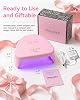 Lámpara UV compacta de viaje Makartt para esmalte en gel: secador de uñas enchufable con curado flash de 5s, modo 99s para geles oscuros gruesos, sensor automático, 4 temporizadores y 18 LED para principiantes hogar DIY regalo (Rosa) 8