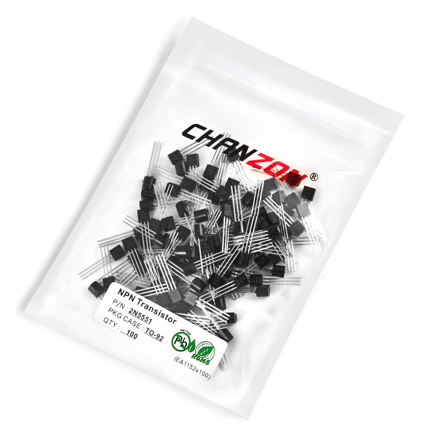 Chanzon 2N5551 TO-92 NPN Power BJT Bipolar Junction Transistor (Pack of 100pcs)