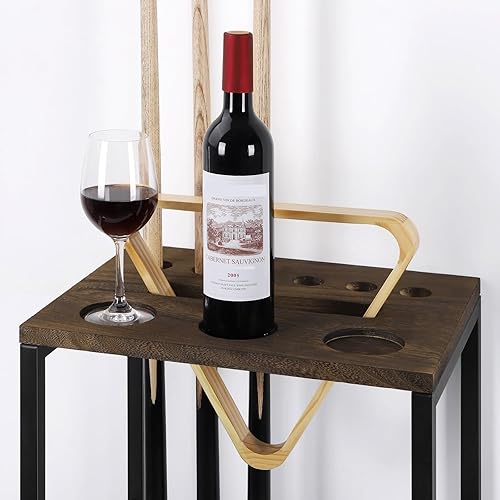 Miniatura 3 de smusei Soporte para tacos de billar de madera, accesorios para mesa de billar, sala de juegos, club con capacidad para 6 tacos, soporte de piso,