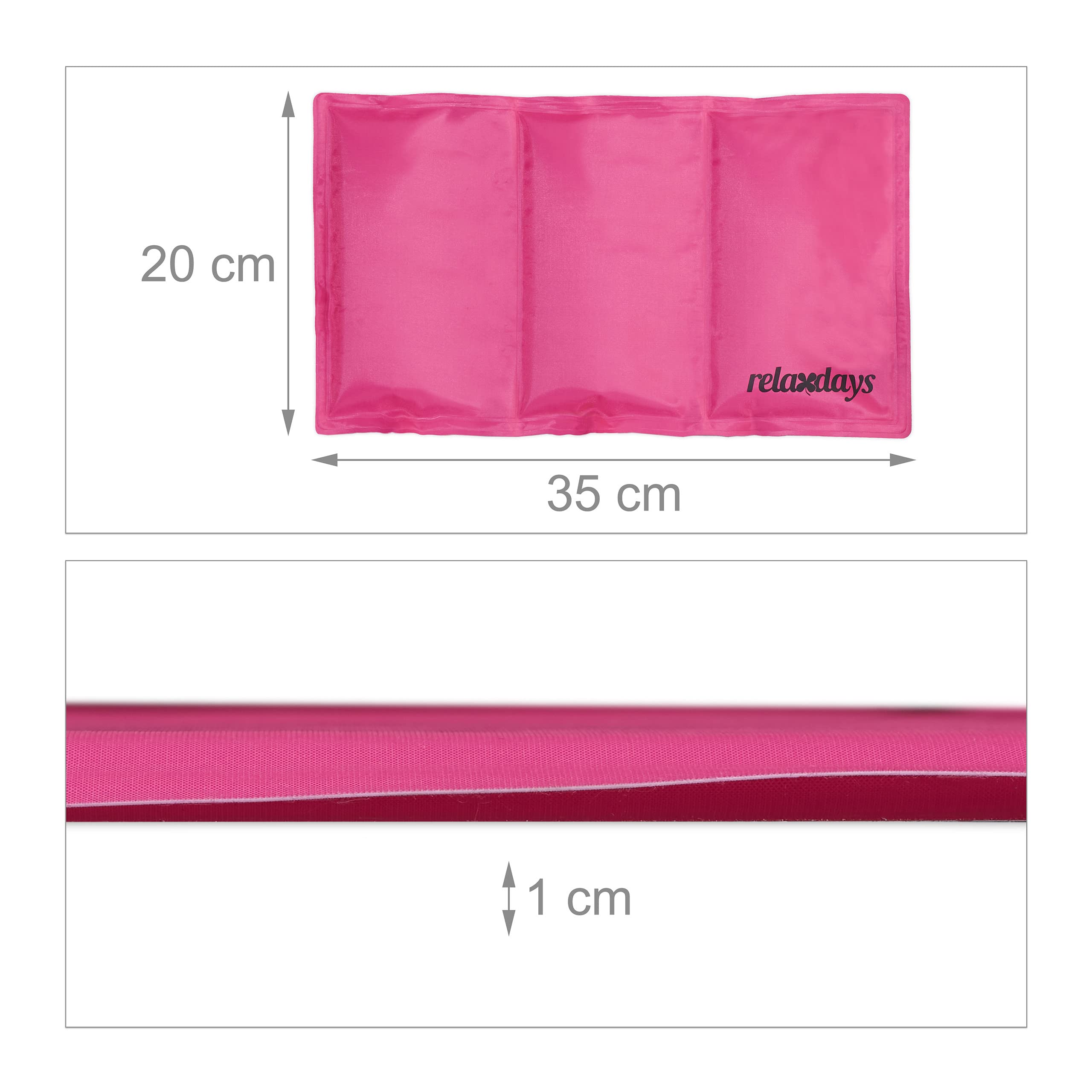 Relaxdays Tappetino Refrigerante per Cani, 20 x 35 cm, Tappeto Rinfrescante con Gel, Materassino Fresco Gatti, Rosa