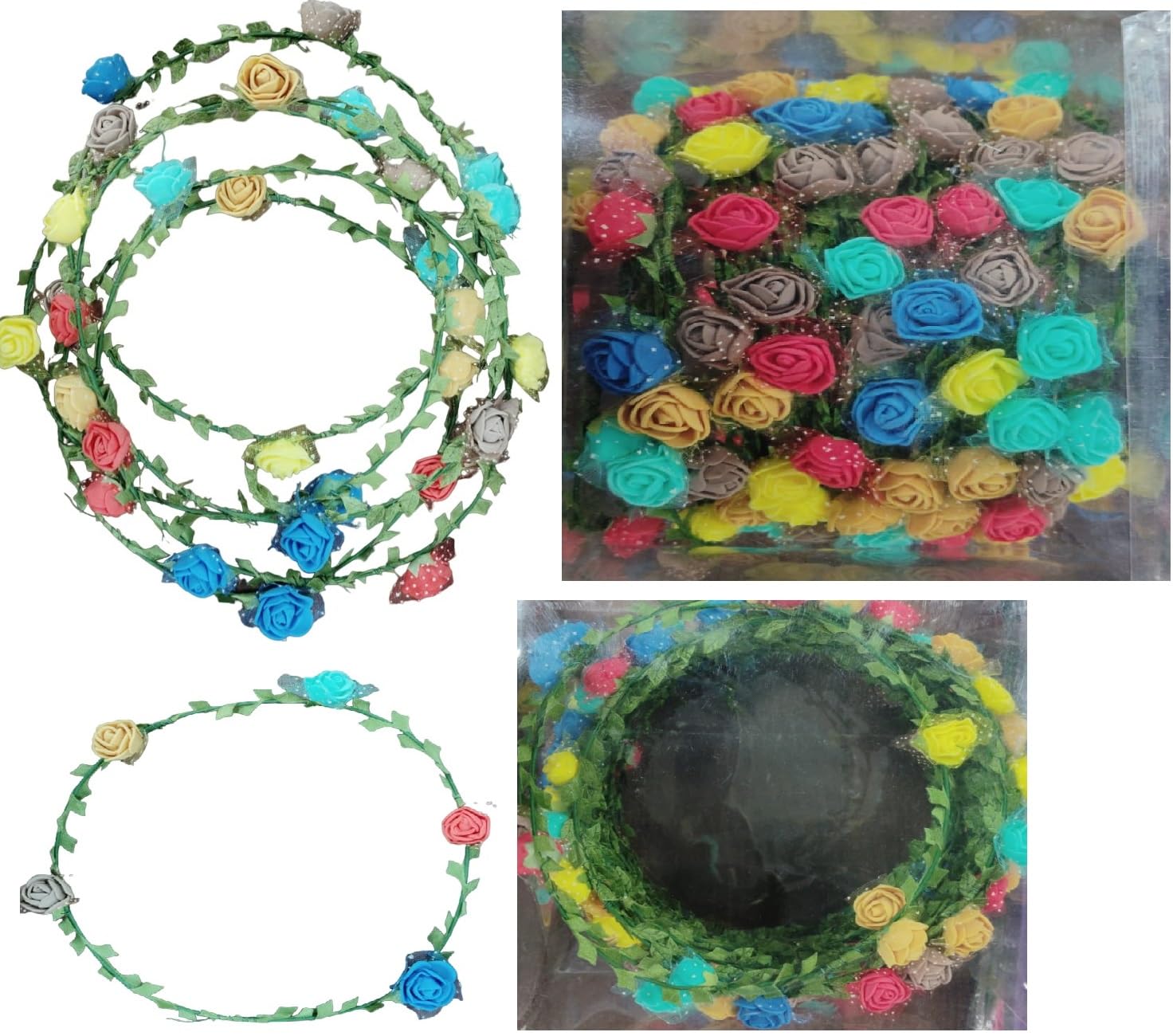 Party Crave Floral/Flower Fancy Tiara For Kids/Girls/Women/Princess/Bachelor Party/Bride-Beach Destination Wedding & Many More (Multicolor, 24pc packing) (B0CQKD3YRJ) Amazon Price History, Amazon Price Tracker