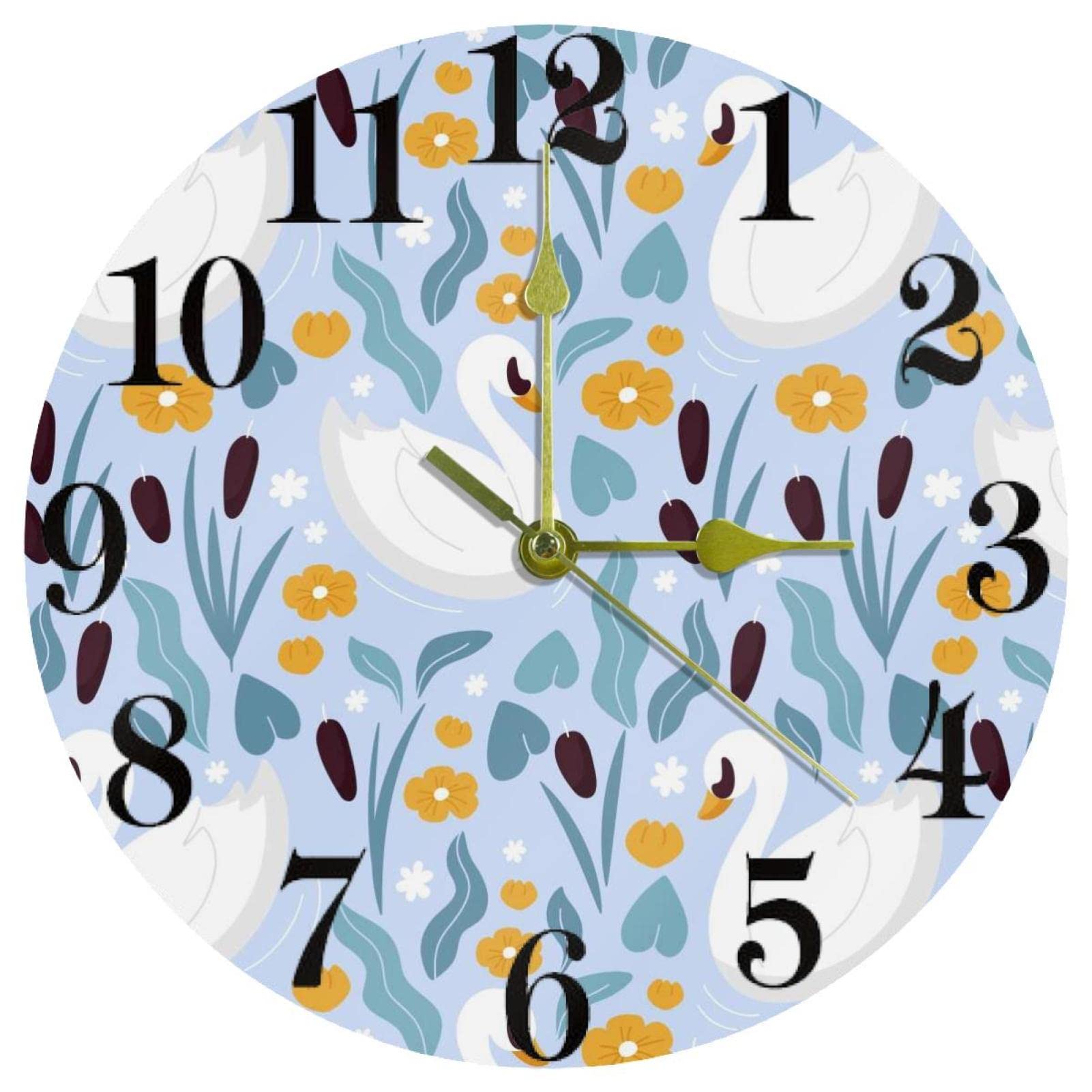 Horloge murale silencieuse 25,4 cm ronde à piles pour décoration maison