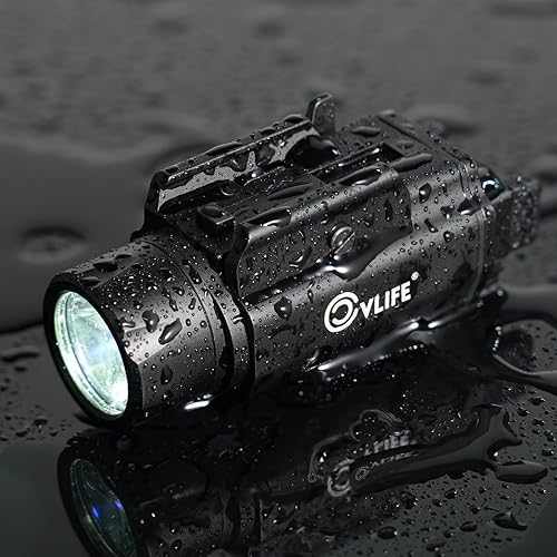 Miniatura 9 de CVLIFE Combo de luz láser de pistola de 1350 lúmenes, función estroboscópica y de memoria para combo de luz láser verde y linterna Picatinny con