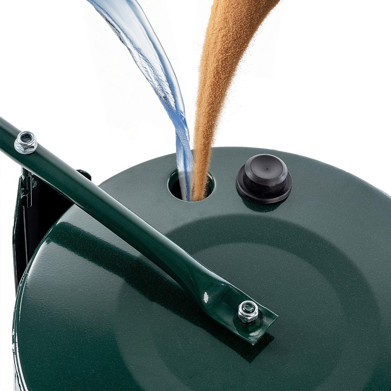 KADAX Rouleau à gazon, 50 cm de largeur, 32 cm de diamètre, remplissable avec de l'eau ou du sable, rouleau de jardin en métal, rouleau pour gazon pour l'entretien de la pelouse et la compactage du