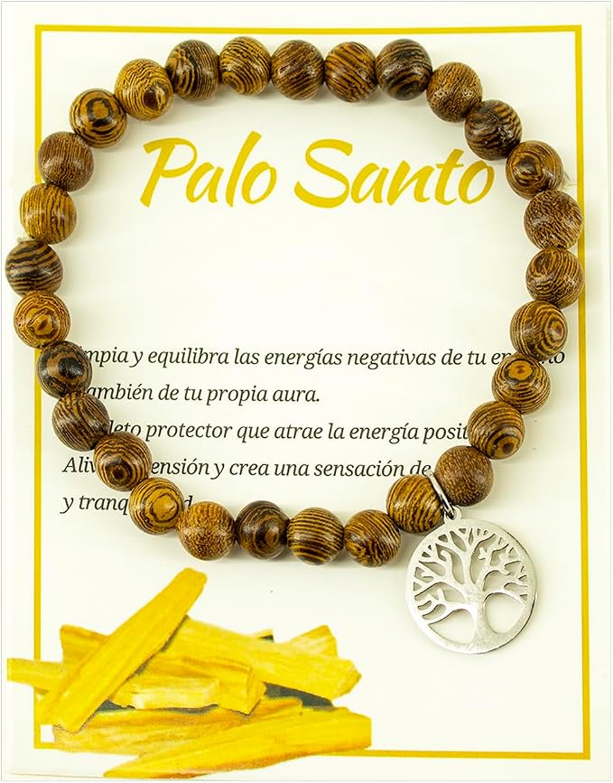 Pulsera de Palo Santo - Nudo de bruja, Equilibra Energías Negativas