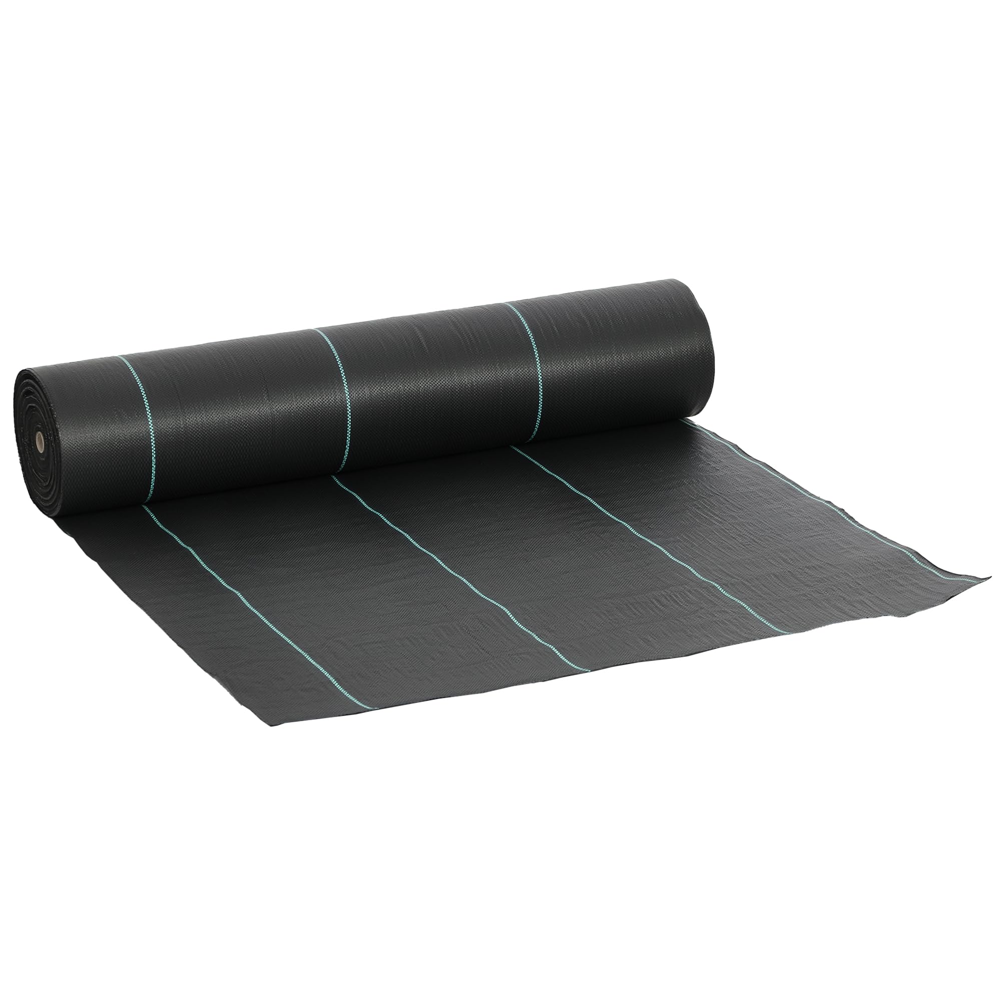 Outsunny 2m x 90m Weed Control Membrane - Heavy Duty Weed Barrier Fabric - Black