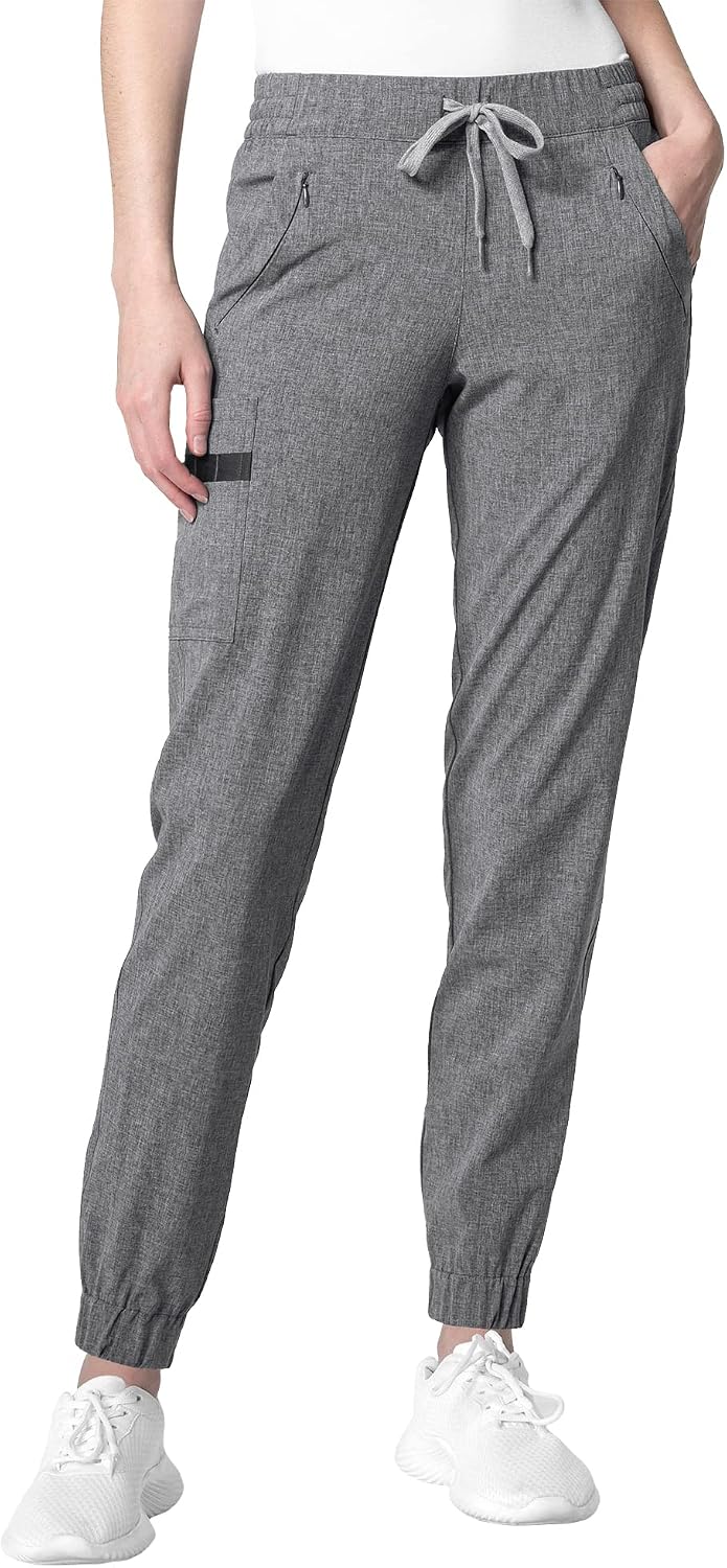 WonderWink Womens Jogger Medical Scrubs Pants, Grey Heather, X-Large US