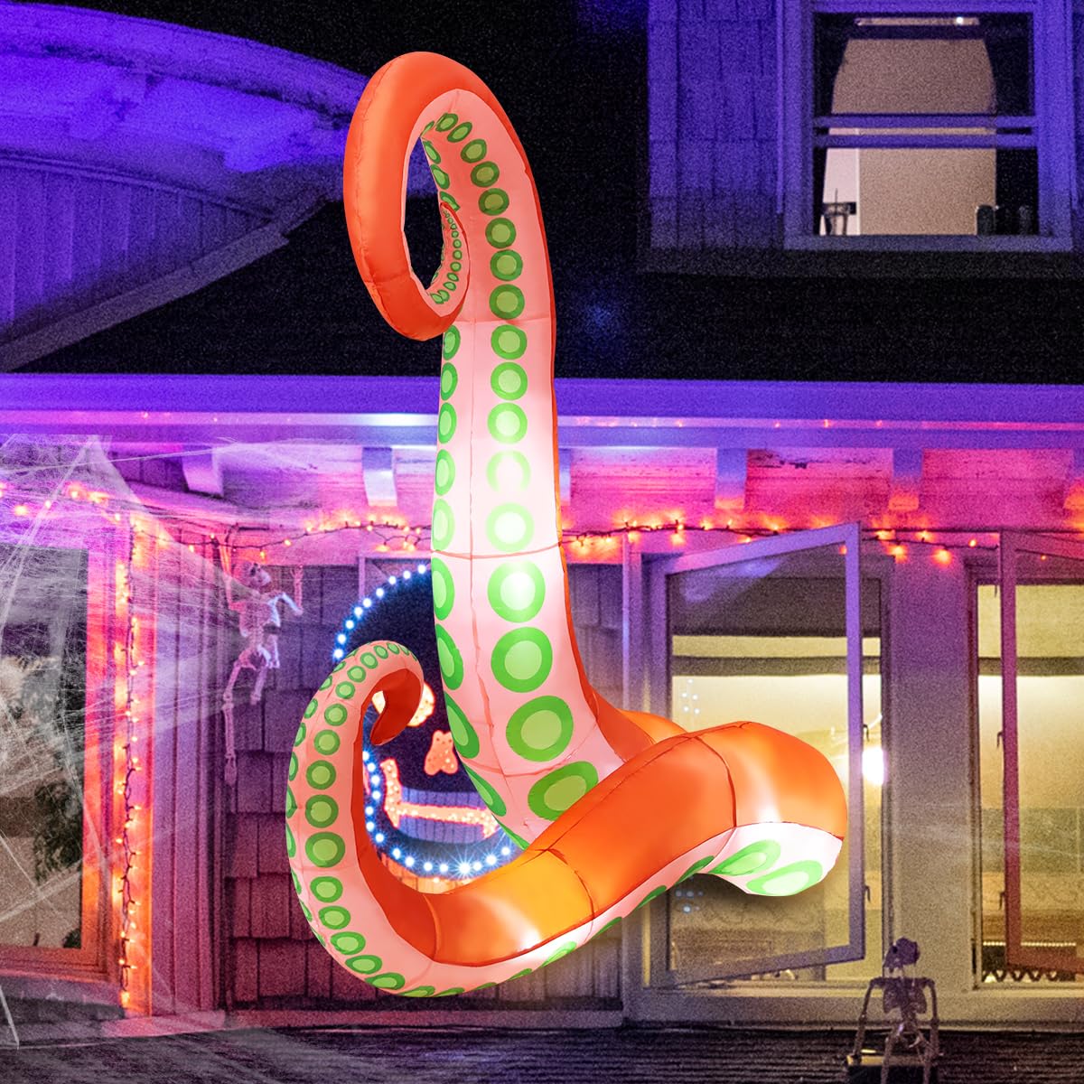 Pieuvre gonflable Halloween GOOSH lumineuse pour décorer facilement vos vitres