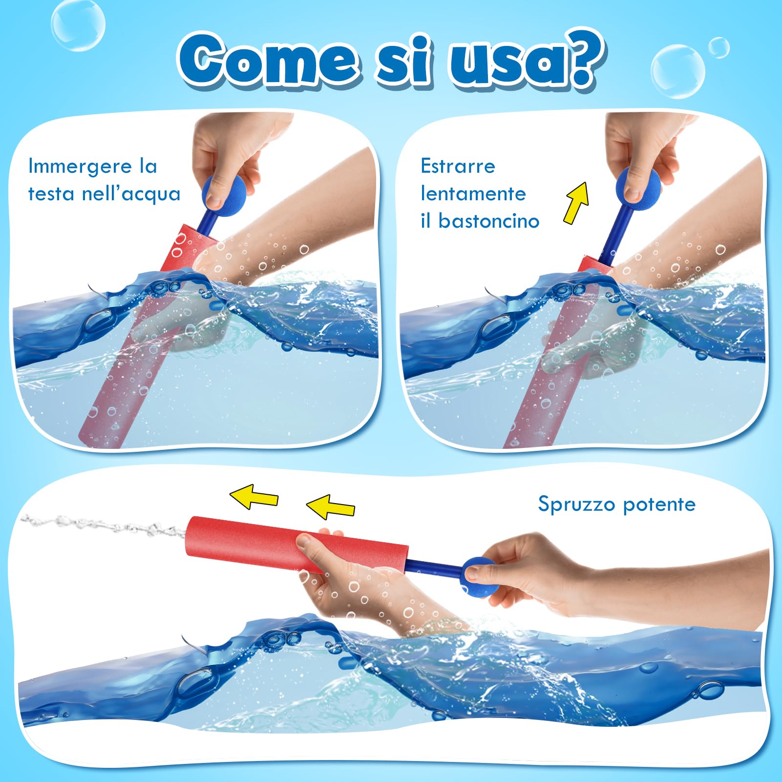 Lehoo Castle Pistola ad Acqua, Set da 12 Pistola ad Acqua in Schiuma per Bambini, Gioco d’Acqua per Piscina, Spiaggia e Giardino, Giocattolo Estivo