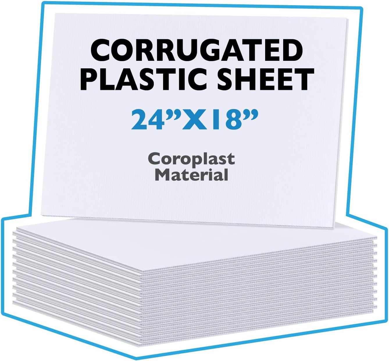 Generic 10 Pack 18x24"" Corrugated Plastic Sign Blank- White