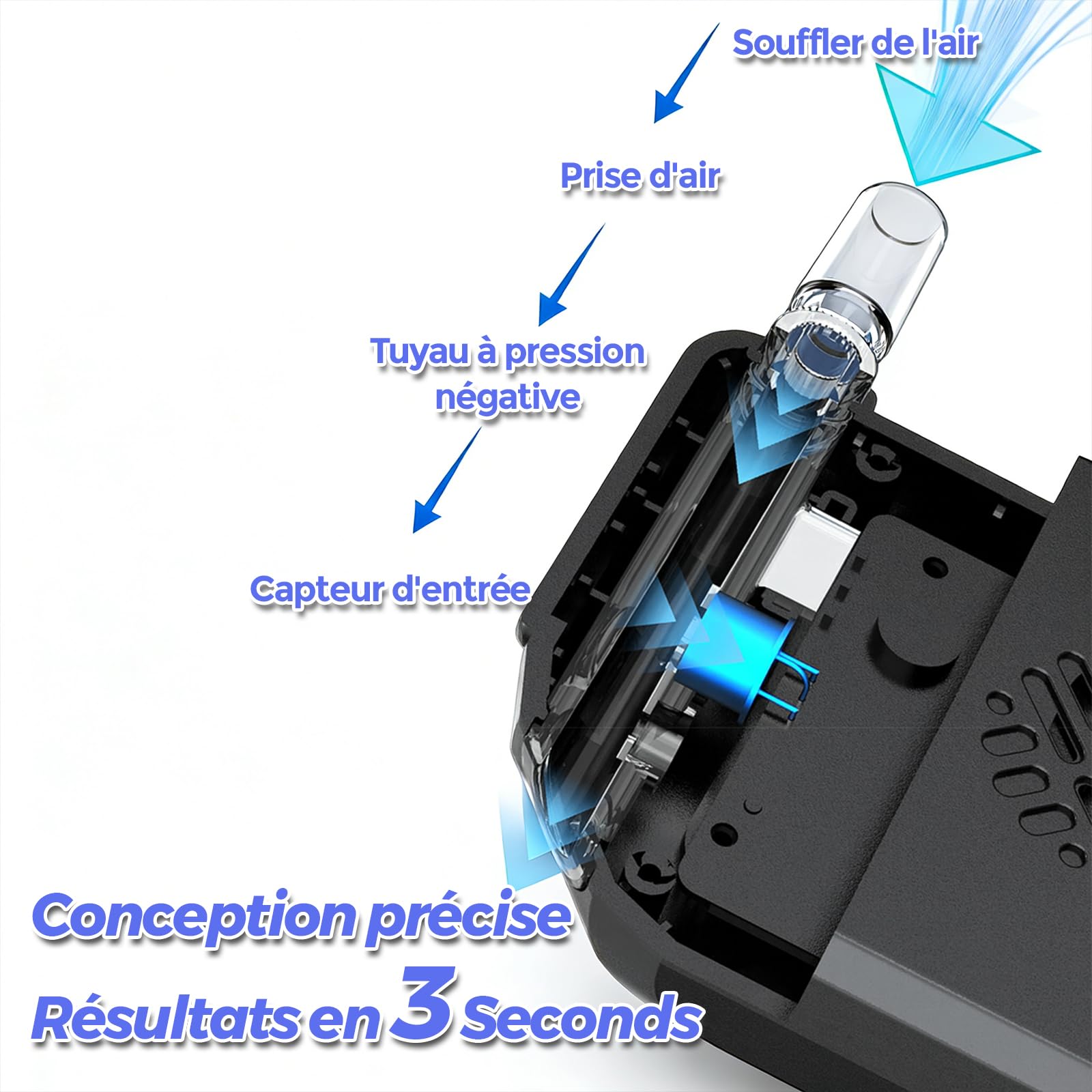 Joyzan Electronique Test Ethylometre, Ethylotest Numérique de Haute Précision avec Affichage Numérique LCD éthylotest Professionnel avec 20 Embouts Buccaux Double Capteur pour Maison Ou Fêtes