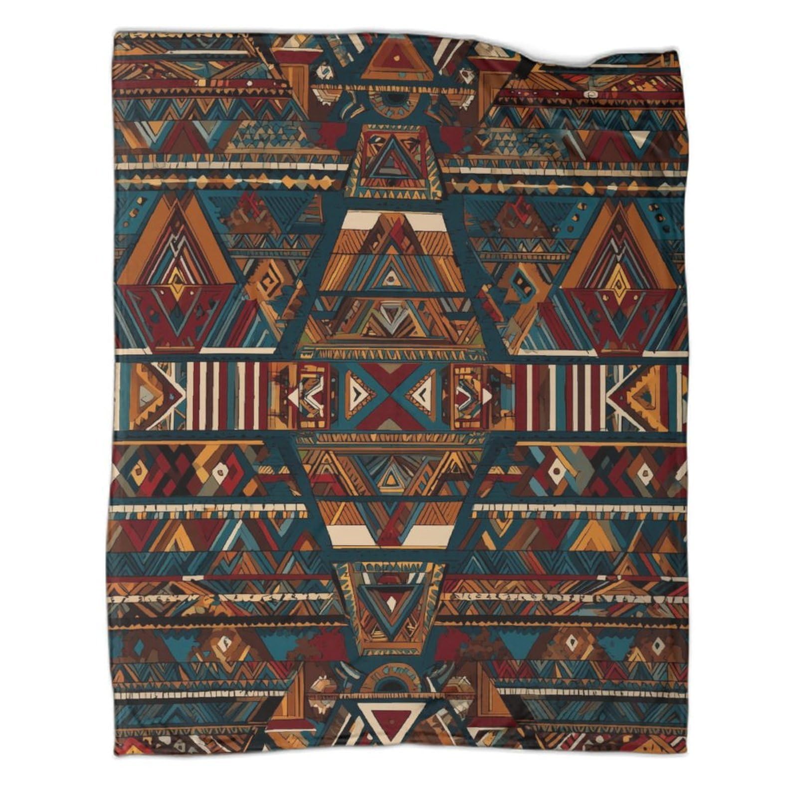 kaiyun African Tribal Prints Pattern Blanket Novel Design Dormitory Soft Comfortable Fluffy Bedding Four Seasons 40x50inch(100x130cm)