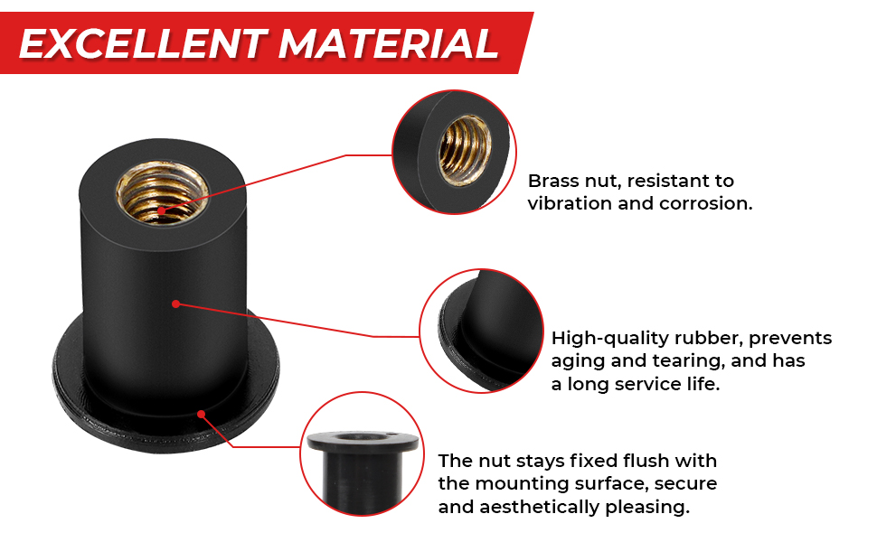 Amazon.com: 10PCS Wellnut, Alpha Rider M5 5MM Rubber Well Nut